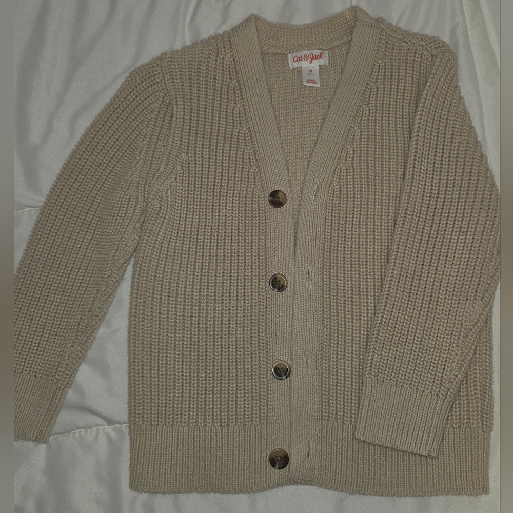 Cat & Jack Kids Tan Button-Up Sweater